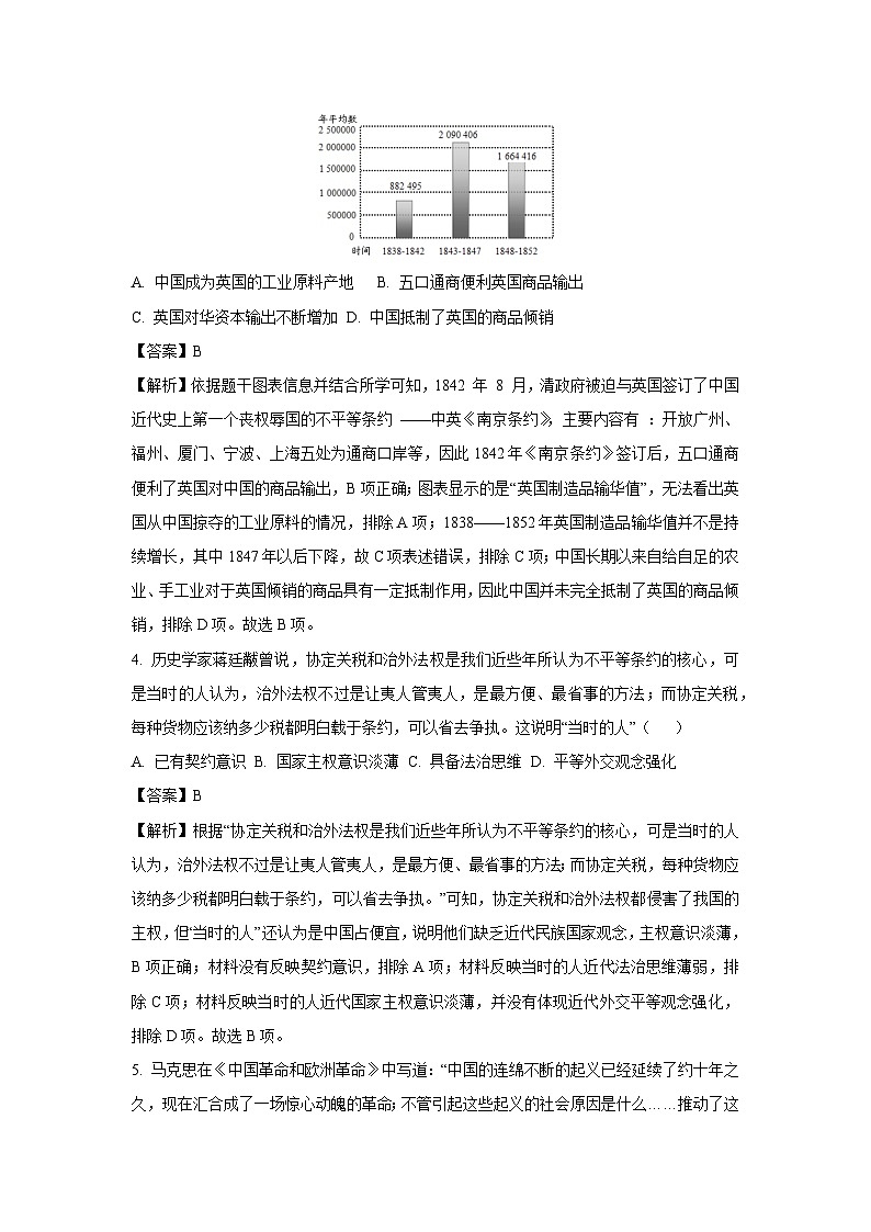 2023~2024学年山东省青岛市局属初中联考八年级(上)期末历史试卷(解析版)第2页
