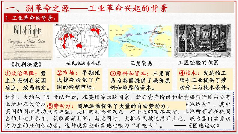 部编版历史九年级上册第七单元 第二十课第一次工业革命【课件】第4页