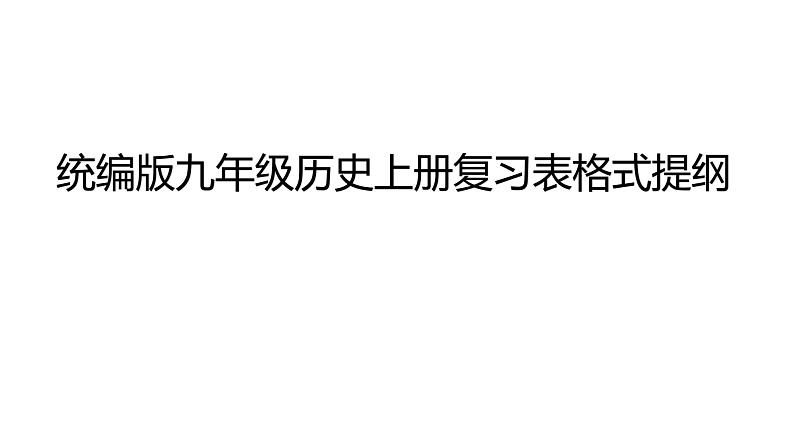 部编版历史九年级上册表格式复习提纲【课件】第1页