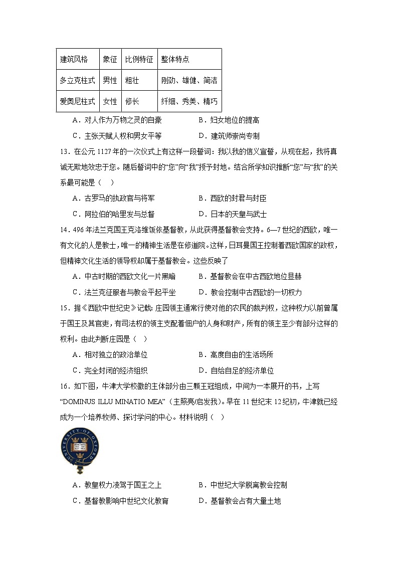 广东省广州市执信中学2024-2025学年九年级上学期期中历史试题第3页