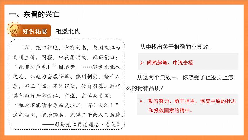 七年级上册历史人教版（2024）18 东晋南朝政治和江南地区的开发 课件第7页