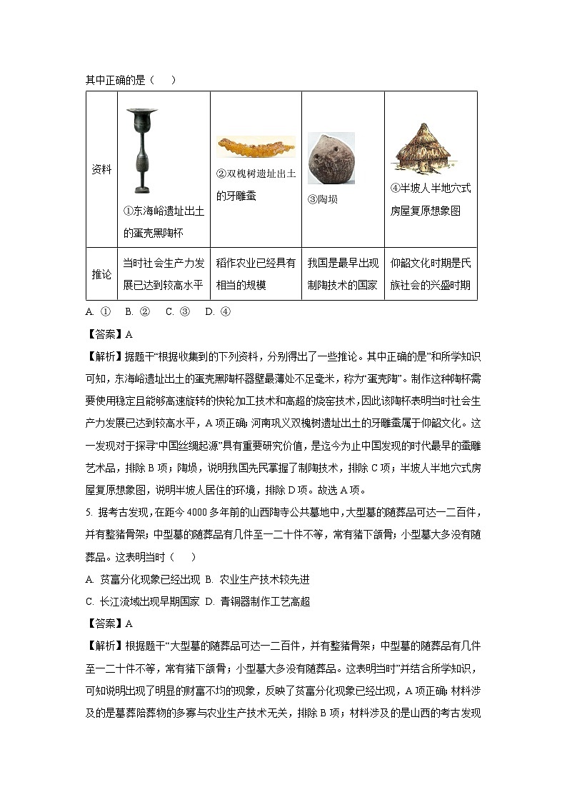 河北省邯郸市永年区2024-2025学年七年级(上)期中历史试卷（解析版）第2页