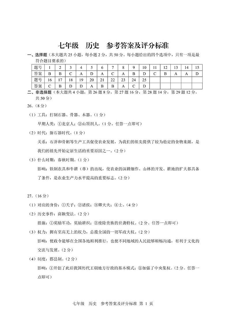 历史 答案第1页