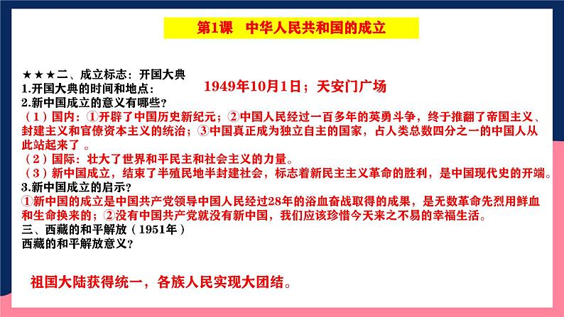 人教统编版历史八年级下册期末全册核心背记与“典练”（课件）第7页