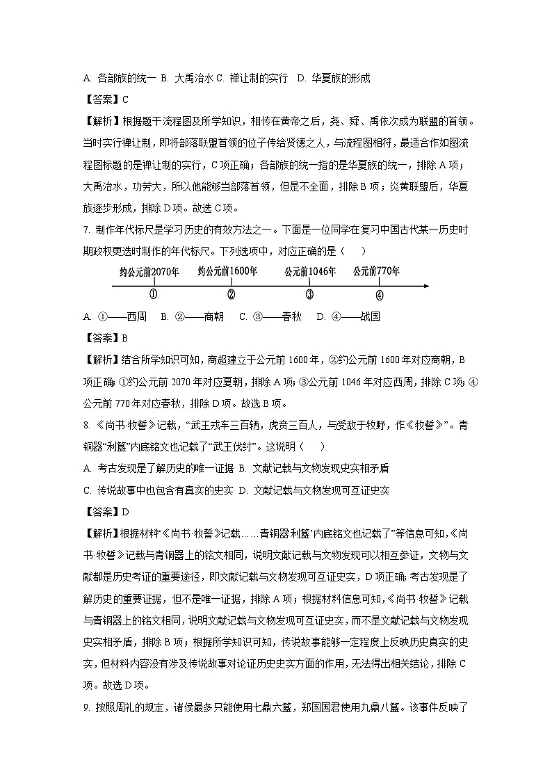 山东省菏泽市曹县2024-2025学年七年级（上）期中历史试卷（解析版）第3页