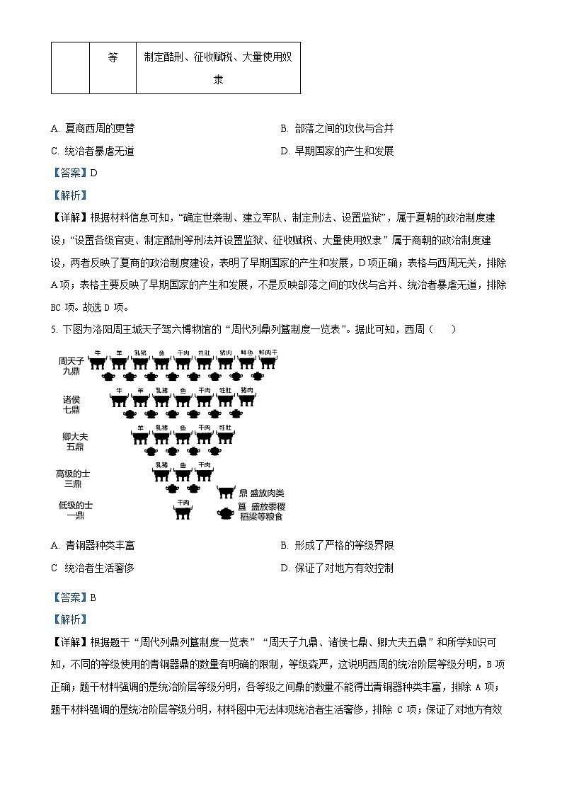 广东省广州市天河区2023-2024学年七年级上学期期末历史试题（答案）第3页