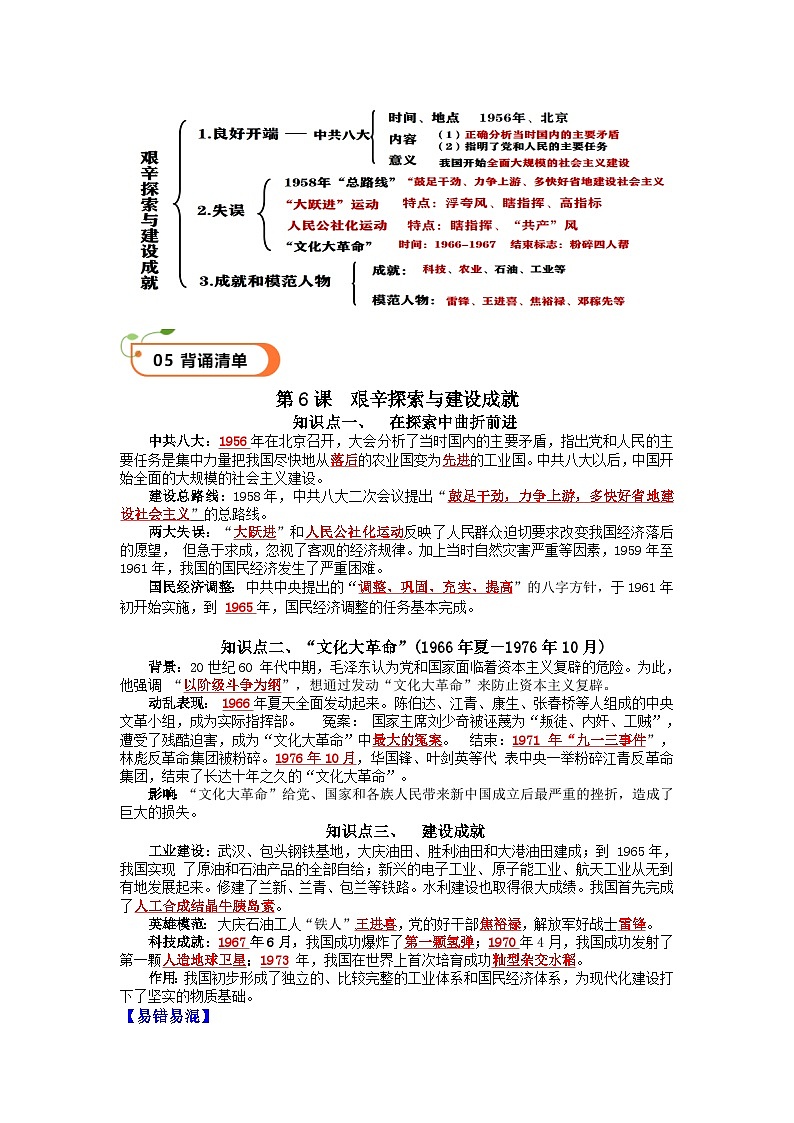 第6课 艰辛探索与建设成就（精品学案）-【情境式课堂】八年级历史下册教学课件与学案（部编版）1第3页