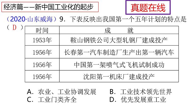 山东省济宁市2025年中考历史复习专题社会主义制度的建立与社会主义建设的探索课件第8页