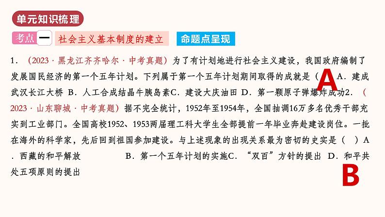 第二单元  社会主义制度的建立与社会主义建设的探索（单元复习）  第5页