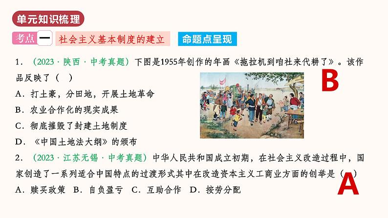 第二单元  社会主义制度的建立与社会主义建设的探索（单元复习）  第8页