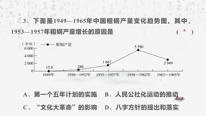 统编版八年级下册历史期末复习：选择题 答题技巧 课件第6页