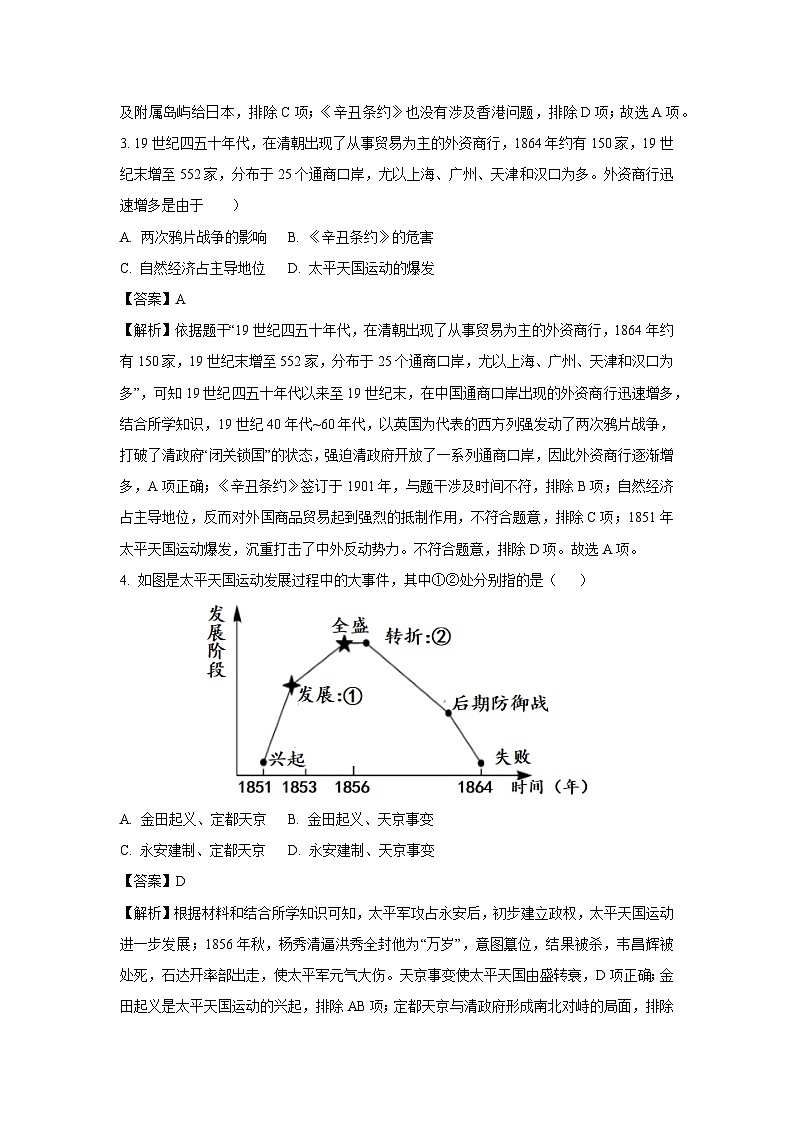 2023~2024学年山东省临沂市费县八年级上学期期末历史试卷（解析版）第2页