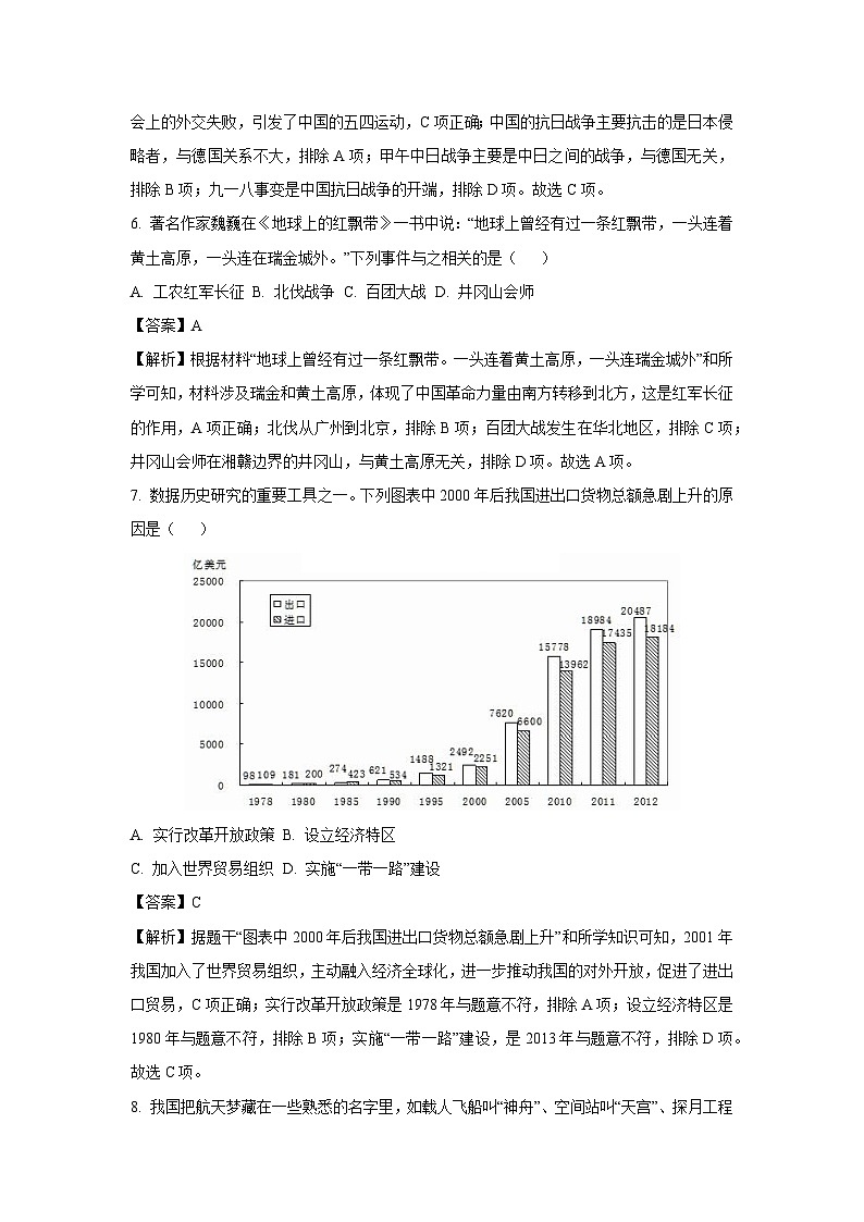 2024年江苏省徐州市铜山区九年级下学期中考三模历史试卷（解析版）第3页