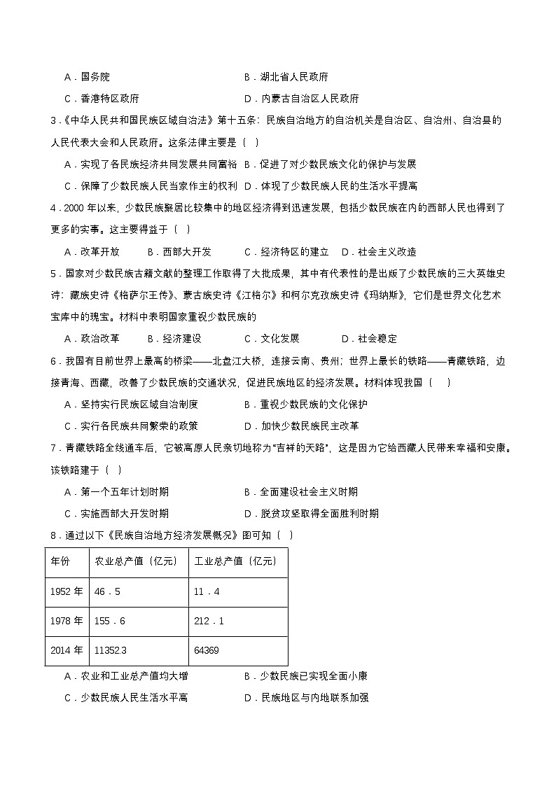 第12课  民族大团结（分层作业原卷板）第2页