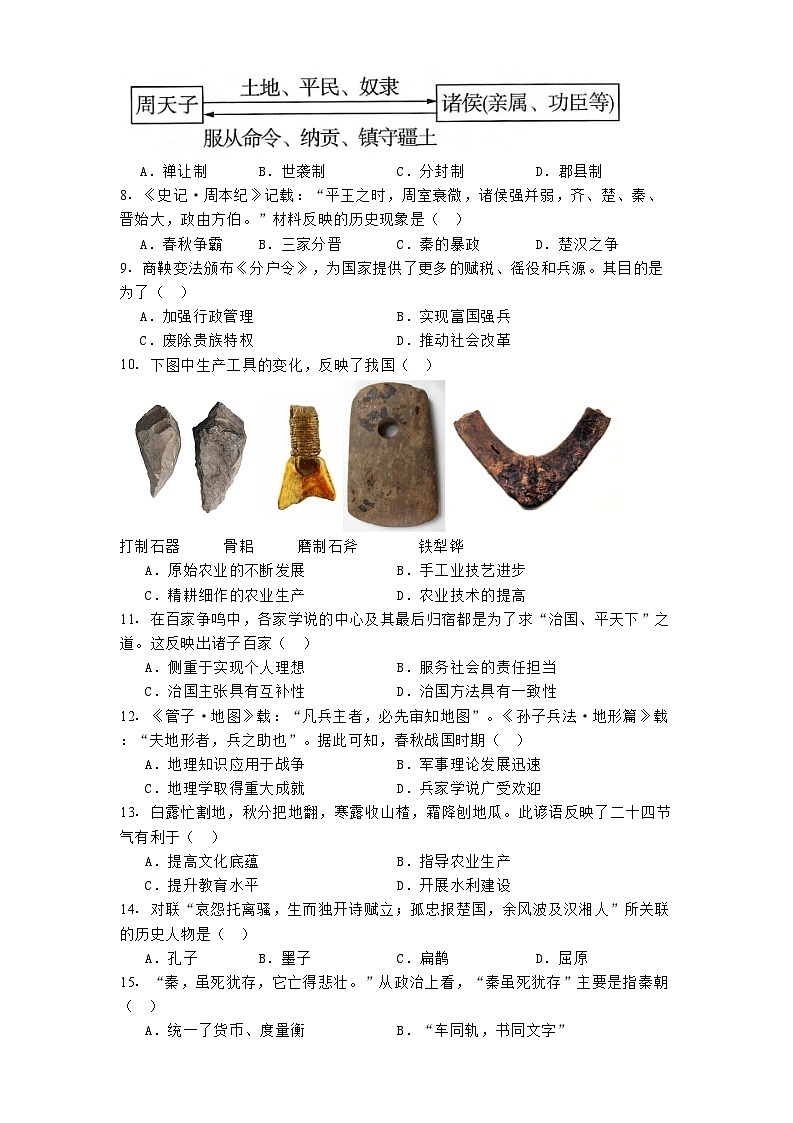 四川省雅安市2024-2025学年七年级上学期期末历史试题（解析版）第2页