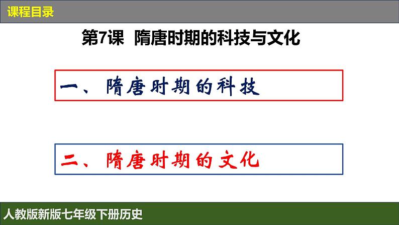 人教版（2024）7下历史第7课《隋唐时期的科技与文化》课件第3页
