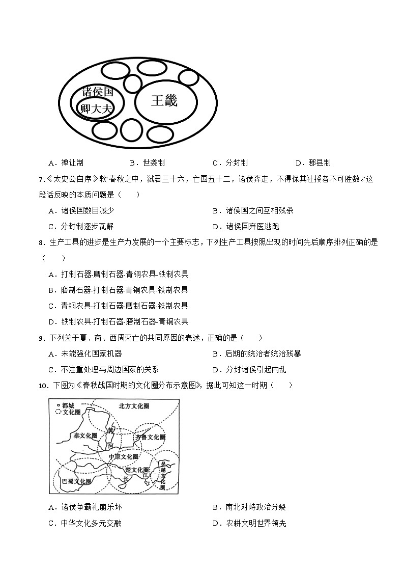 2024-2025年江苏省中考历史一轮复习奴隶制王朝的更替与封建制的过渡课时练（二）第2页