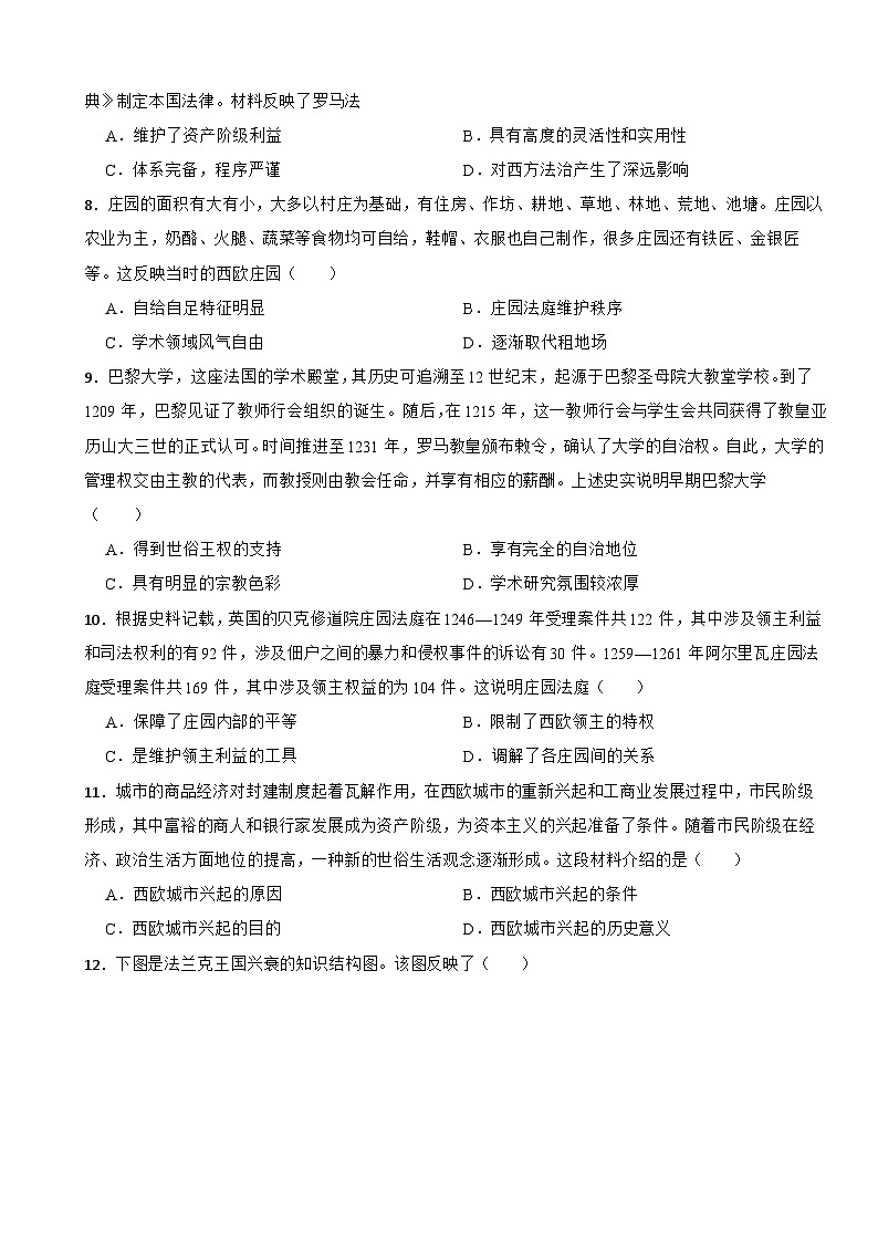 2025年中考历史核心素养专项考查卷（史料实证-世界古代史）第2页
