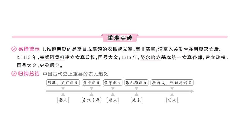 初中历史新人教版七年级下册第三单元第十七课 明朝的灭亡和清朝的建立作业课件2025春第5页