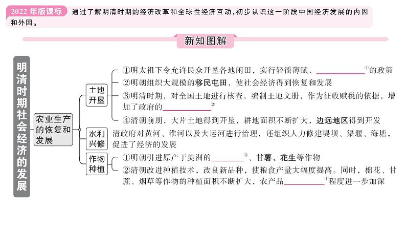 初中历史新人教版七年级下册第三单元第二十课 明清时期社会经济的发展作业课件2025春第2页