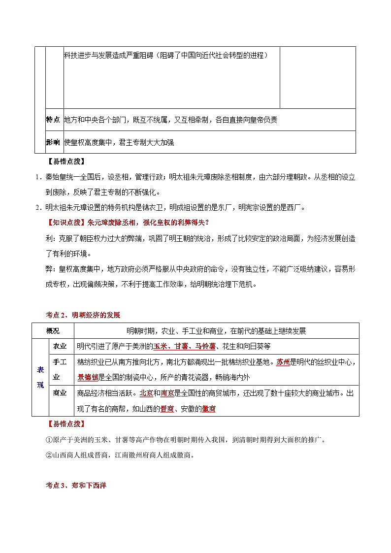 主题05  明清时期+（历史时空+热词背诵+考点梳理+素养导向+命题预测）-2025年中考历史一轮知识点梳理第3页