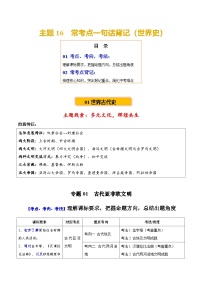 主题16  常考点一句话背记（世界史）-2025年中考历史一轮知识点梳理