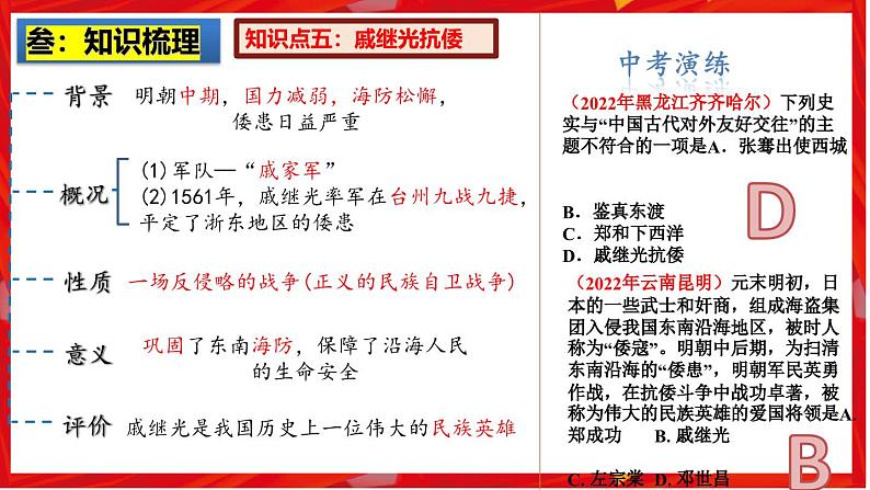 2025中考历史一轮复习：主题07 明清时期：统一多民族国家的巩固与发展 课件（核心素养+跨学科融合）第8页