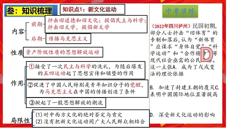 2025中考历史一轮复习：主题11  新民主主义革命的开始 课件（核心素养+跨学科融合）第5页