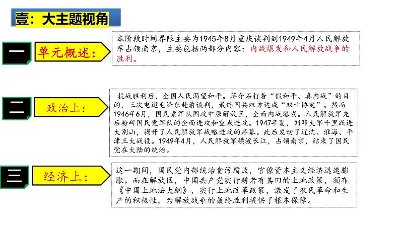 2025中考历史一轮复习：主题14  解放战争 课件（核心素养时代）第2页