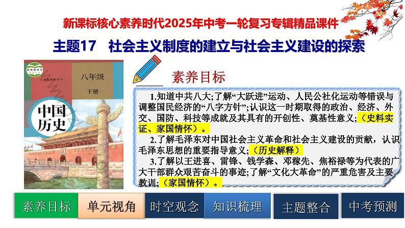 2025中考历史一轮复习：主题17   社会主义制度的建立与社会主义建设的探索 课件（核心素养时代）第1页