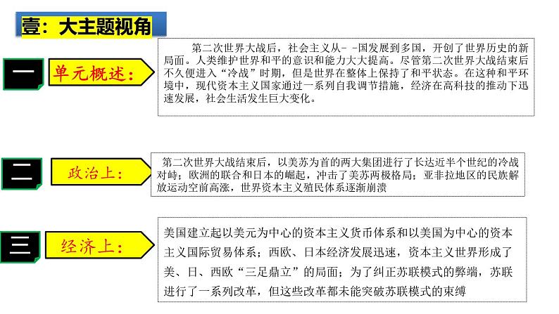 2025中考历史一轮复习：主题33  二战后的世界变化 课件（核心素养时代）第2页