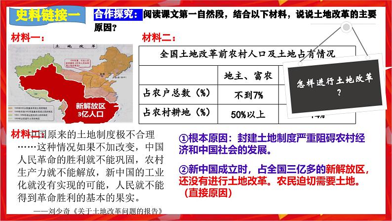 第3课   土地改革（史料教与学）第6页