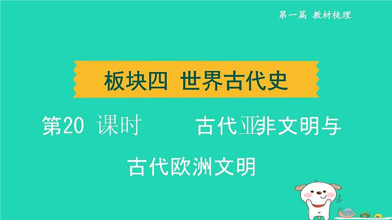 辽宁省2024中考历史第一篇教材梳理板块四世界古代史第20课时古代亚非文明与古代欧洲文明课件第1页