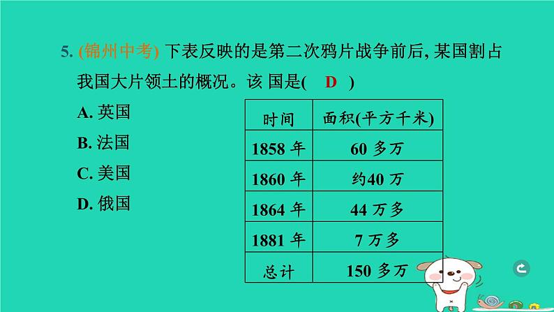 辽宁省2024中考历史第一篇教材梳理板块二中国近代史第8课时中国开始沦为半殖民地半封建社会课件第6页