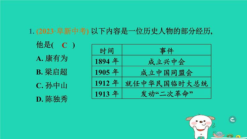 辽宁省2024中考历史第一篇教材梳理板块二中国近代史第10课时资产阶级民主革命与中华民国的建立课件第2页