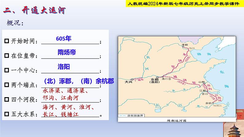 人教部编2024年版七年级历史下册第1课 隋朝统一与灭亡 课件第8页