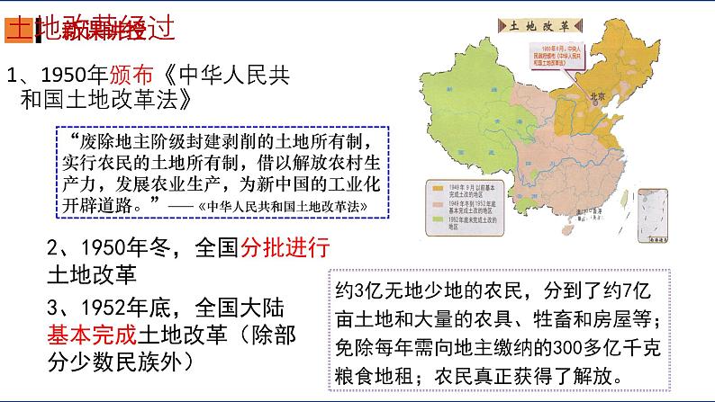 部编版历史八年级下册 第3课 土地改革 课件第8页