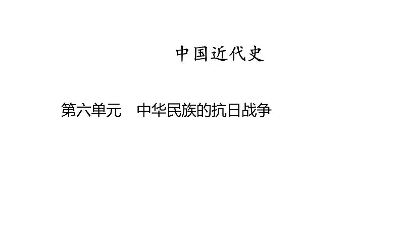 中国近代史 第六单元　中华民族的抗日战争 2025年中考历史一轮复习教材梳理 课件第1页