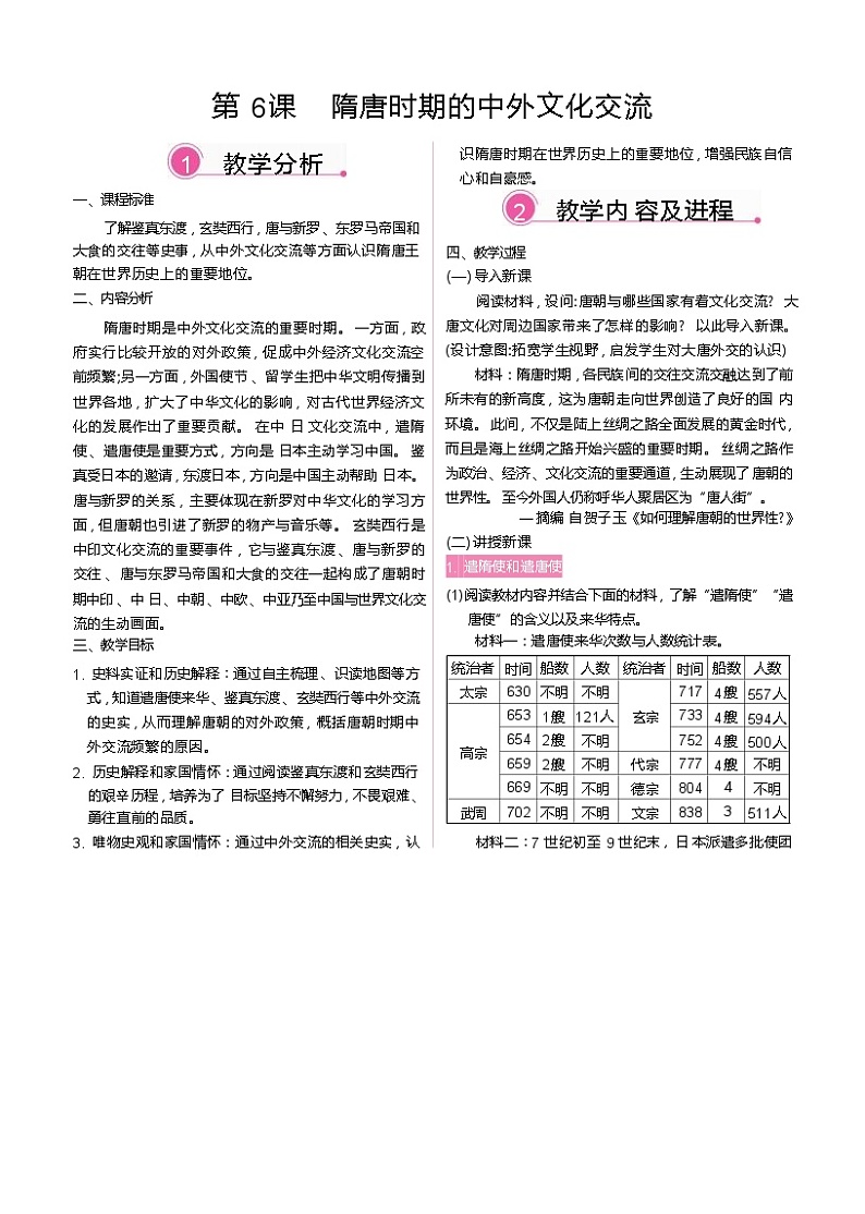 第6课 隋唐时期的中外文化交流第1页
