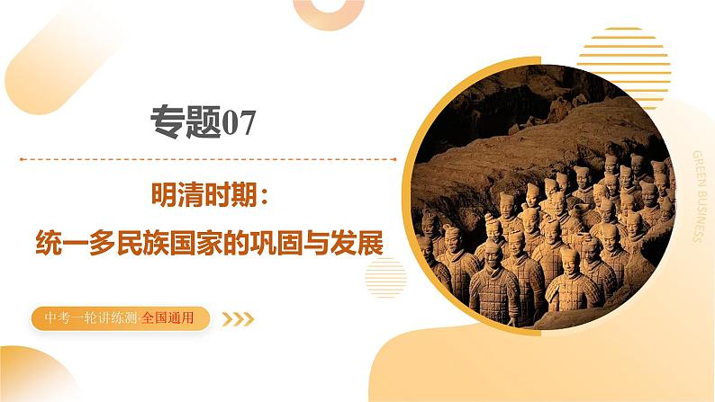 2025年中考历史一轮复习 专题07 明清时期：统一多民族国家的巩固与发展 课件第1页