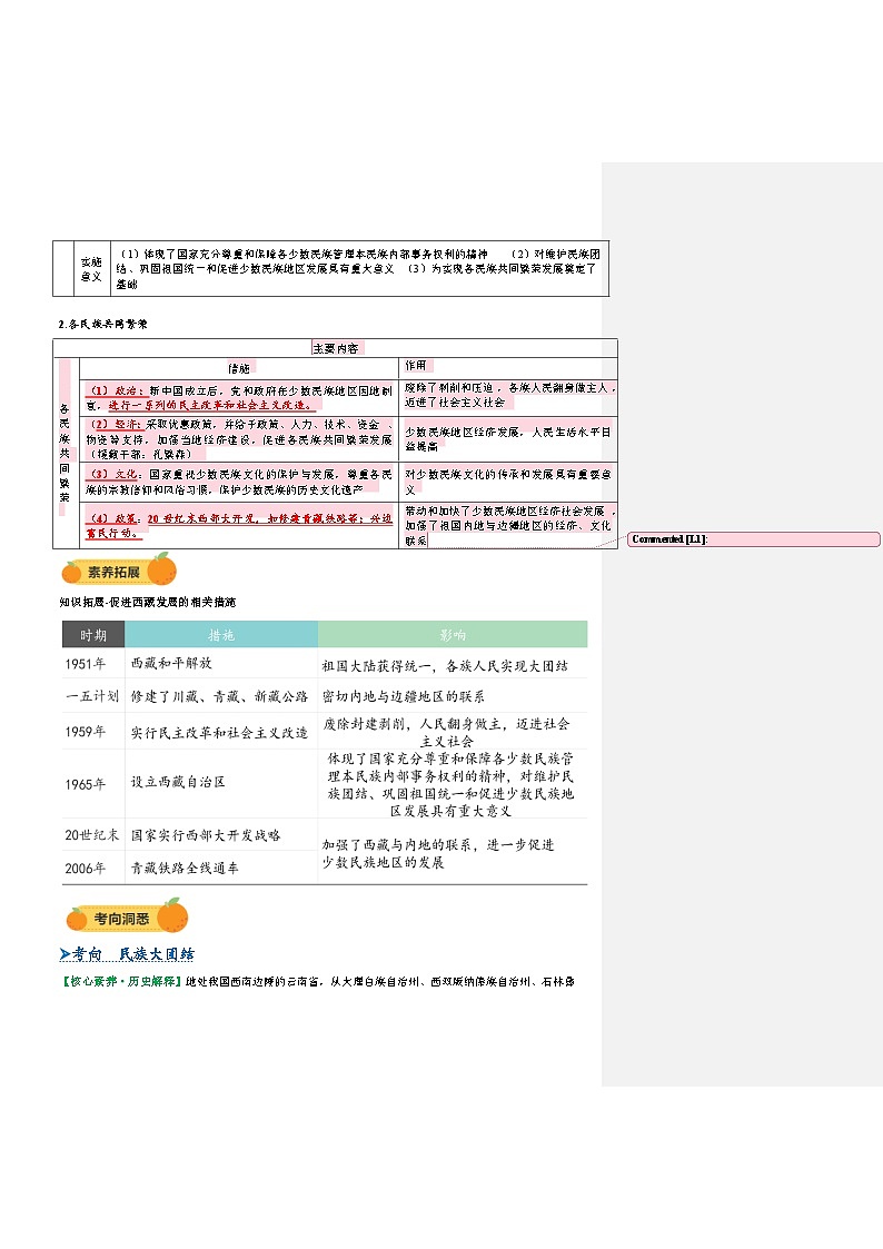 2025年中考历史一轮复习 专题19 民族团结与祖国统一（讲义）（解析版）第3页