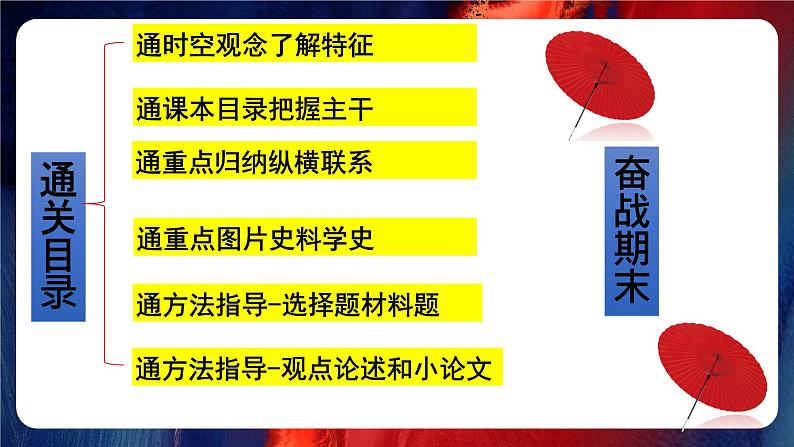 人教版初中历史八年级期末复习通关秘籍 课件（时空观念+目录复习+重点归纳+图片过关+方法指导）第2页