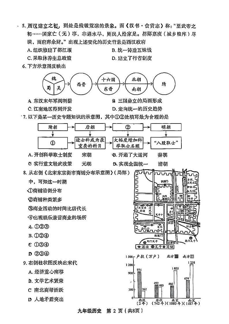 2025北京丰台初三（上）期末历史试卷第2页