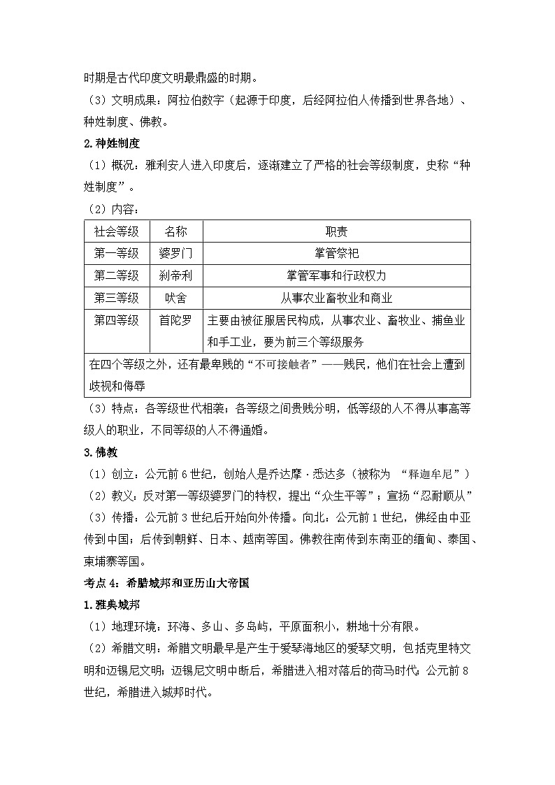 专题二十一 古代亚非欧文明    2025年中考历史一轮复习学案（含答案解析）第3页