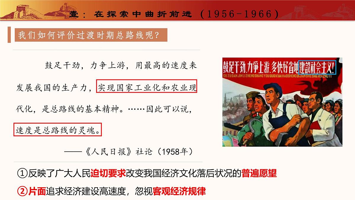 人教版初中历史八年级下册 第6课 艰辛探索与建设成就（教学课件）第7页