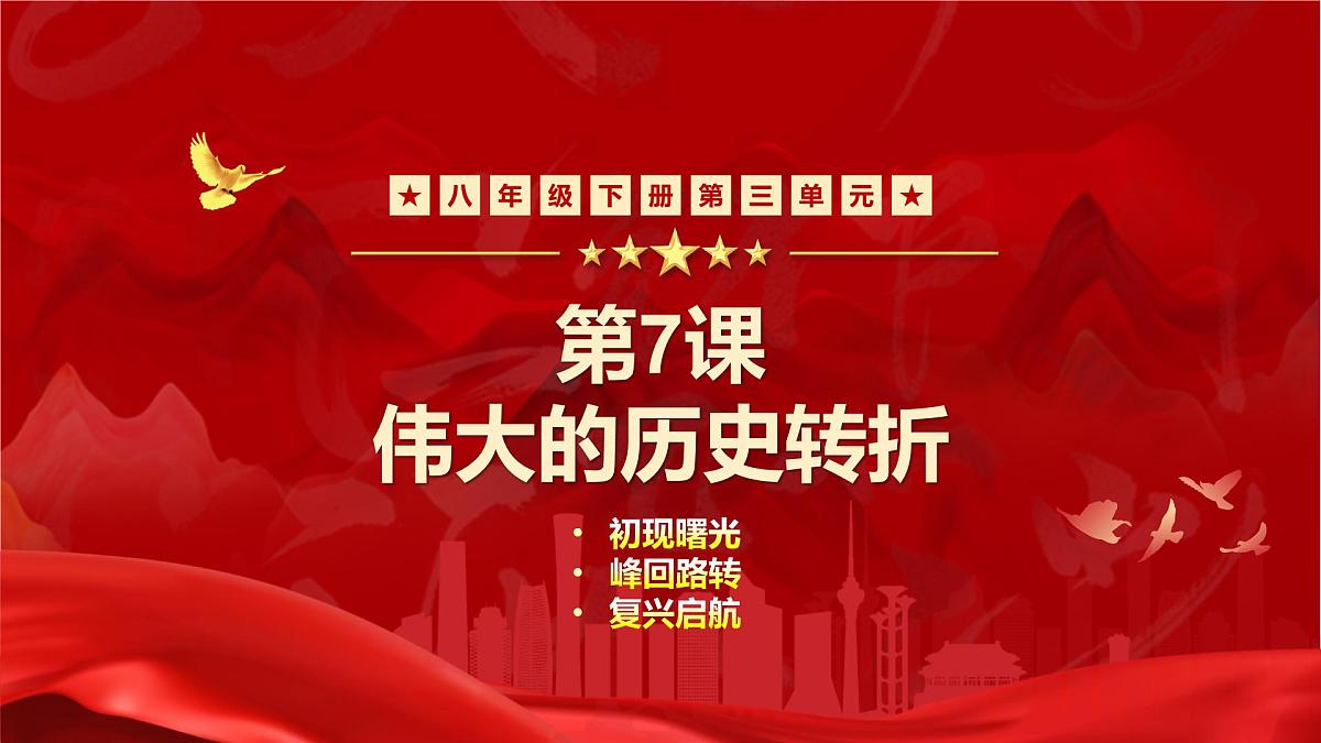 人教版初中历史八年级下册 第7课伟大的历史转折（教学课件）第2页