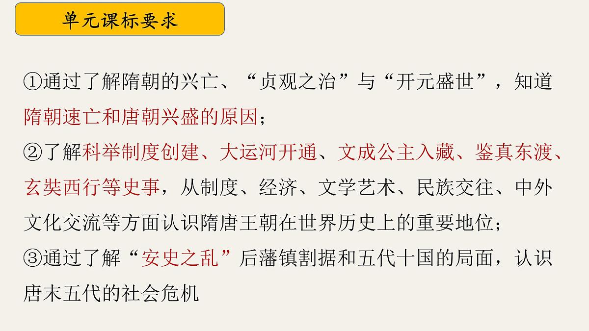 七下第一单元 隋唐时期：繁荣与开放的时代 2025年中考历史一轮复习教学课件（统编版）第2页