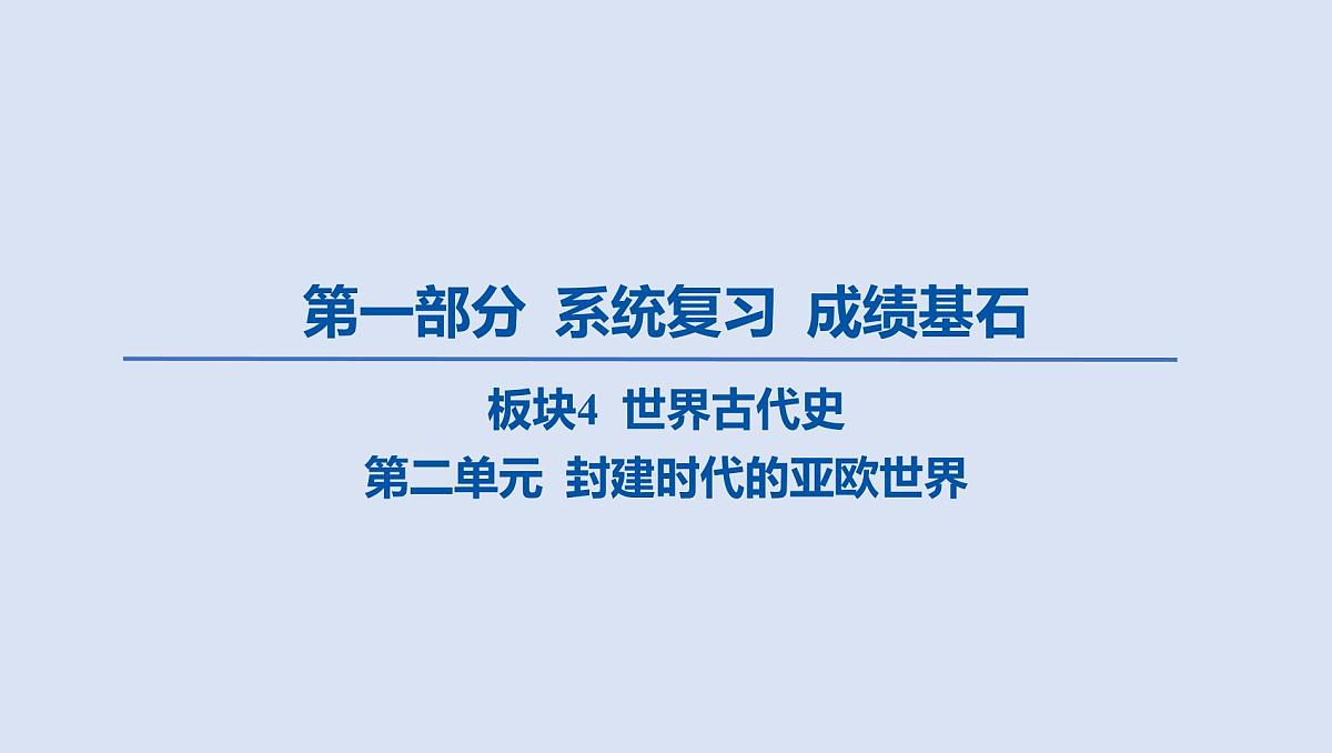 03-第二单元 封建时代的亚欧世界课件 2025年历史中考一轮复习第1页