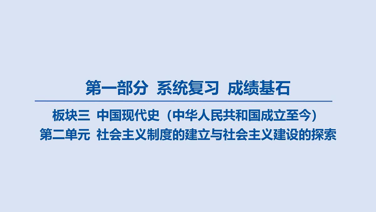 03-第二单元 社会主义制度的建立与社会主义建设的探索课件 2025年历史中考一轮复习第1页