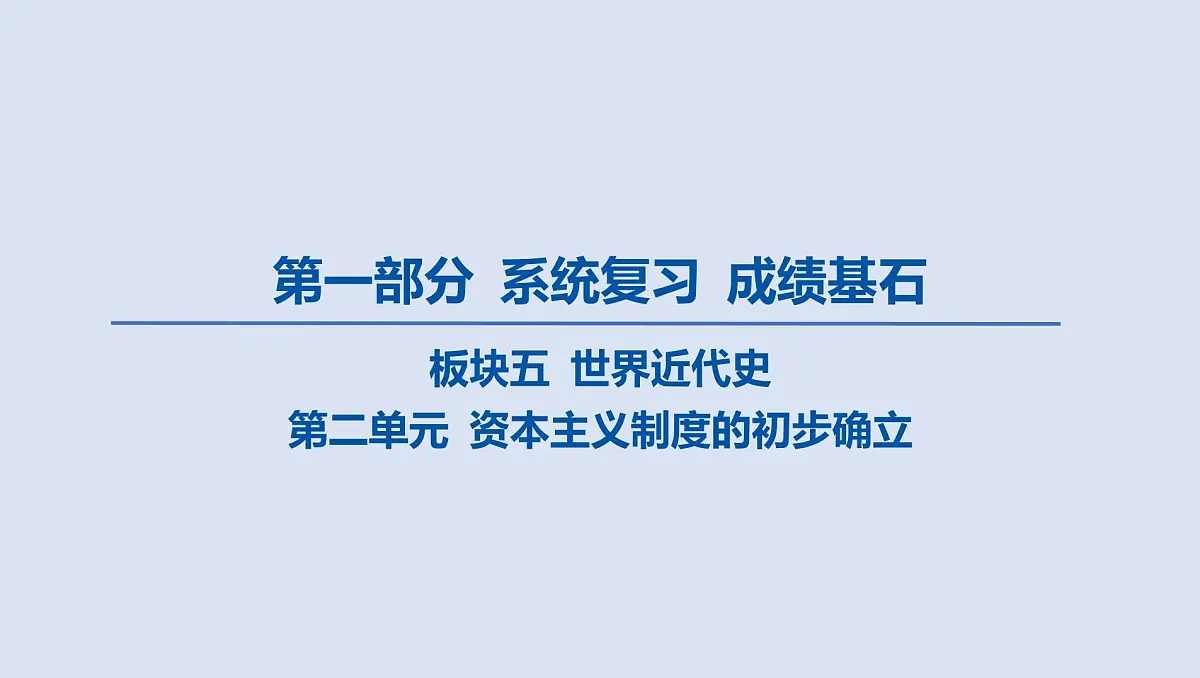 03-第二单元 资本主义制度的初步确立课件 2025年历史中考一轮复习第1页